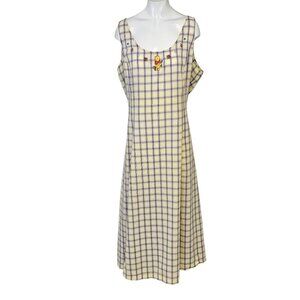 Disney Yellow and Purple Plaid Midi Dress